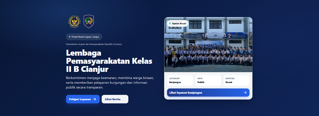 Lapas Cianjur Web Portal Screenshot