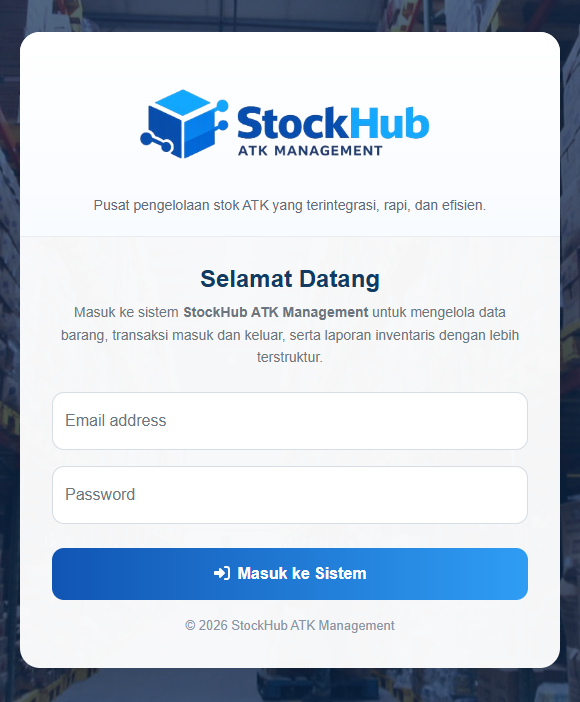 StockHub ATK Management Web App Screenshot